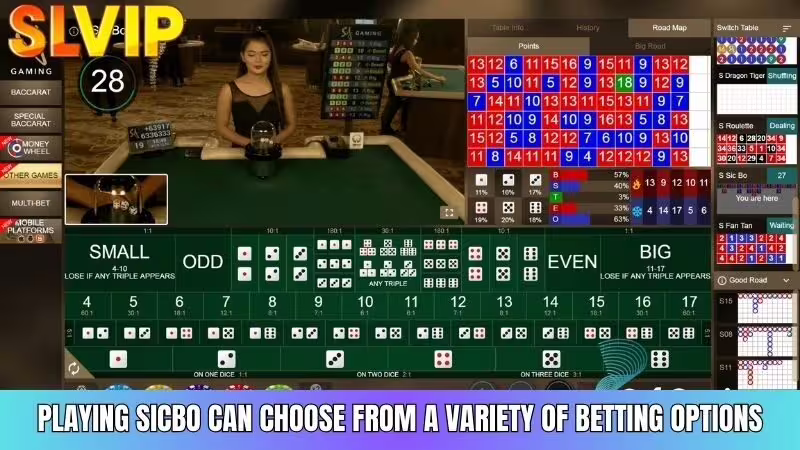 Choose to bet with a variety of forms in SLVIP Sicbo